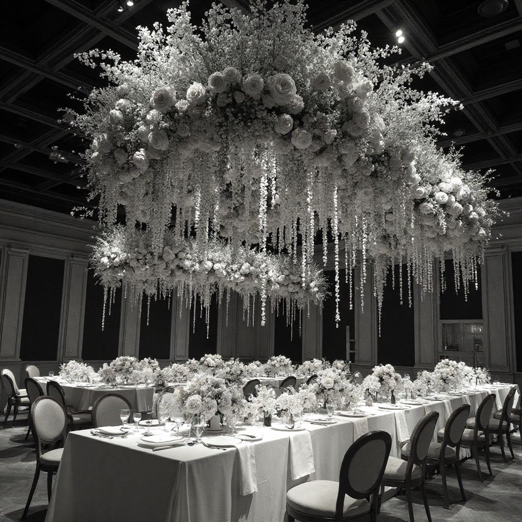 Luxury wedding floral installation